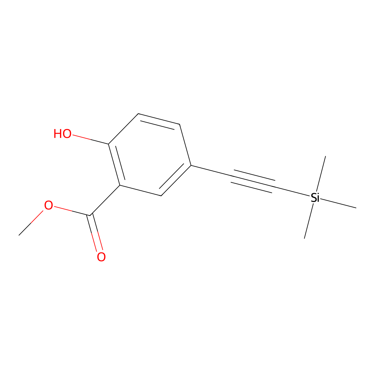 Methyl 2-hydroxy-5-((trimethylsilyl)ethynyl)benzoate molecular structure, CAS 119754-18-6