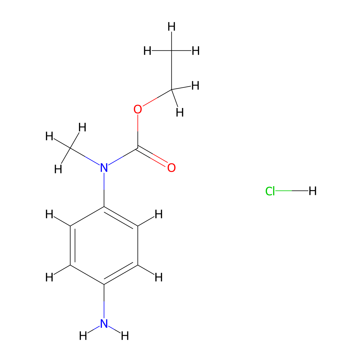 ethyl N-(4-aminophenyl)-N-methylcarbamate hydrochloride molecular structure, CAS 1197542-76-9
