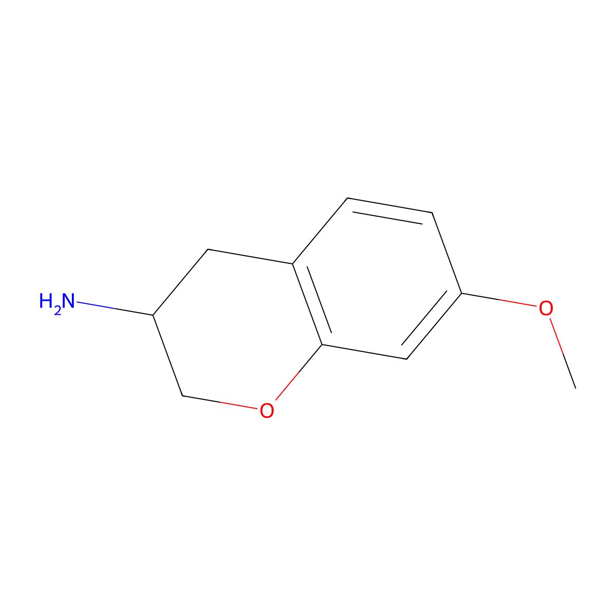 3,4-Dihydro-7-methoxy-2H-1-benzopyran-3-amine molecular structure, CAS 119755-64-5