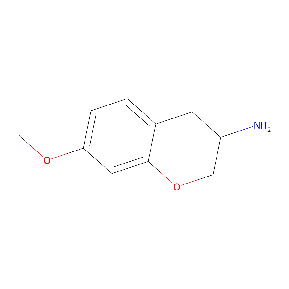 3,4-Dihydro-7-methoxy-2H-1-benzopyran-3-amine molecular structure, CAS 119755-64-5