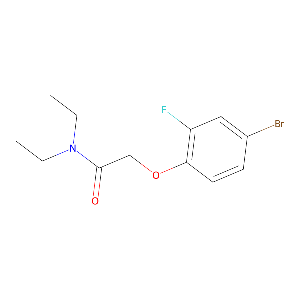 2-(4-bromo-2-fluorophenoxy)-N,N-diethylacetamide molecular structure, CAS 1197558-28-3