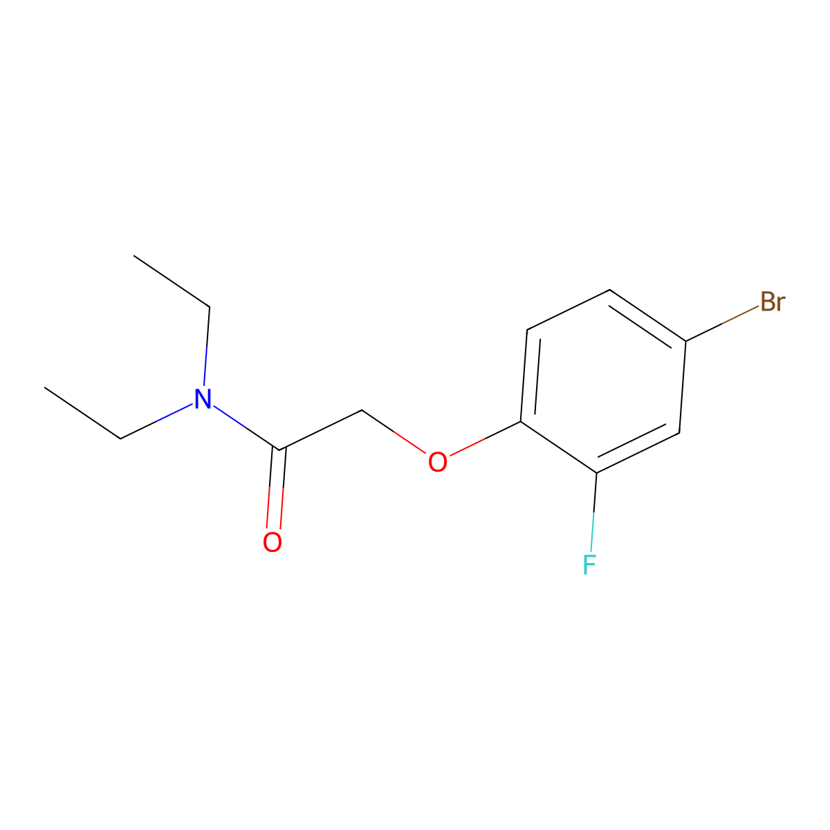 2-(4-bromo-2-fluorophenoxy)-N,N-diethylacetamide molecular structure, CAS 1197558-28-3