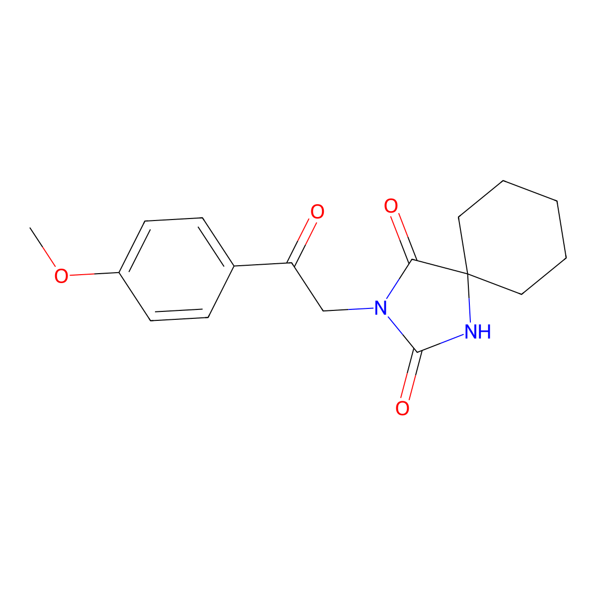 3-[2-(4-Methoxyphenyl)-2-oxoethyl]-1,3-diazaspiro[4.5]decane-2,4-dione molecular structure, CAS 1197563-25-9