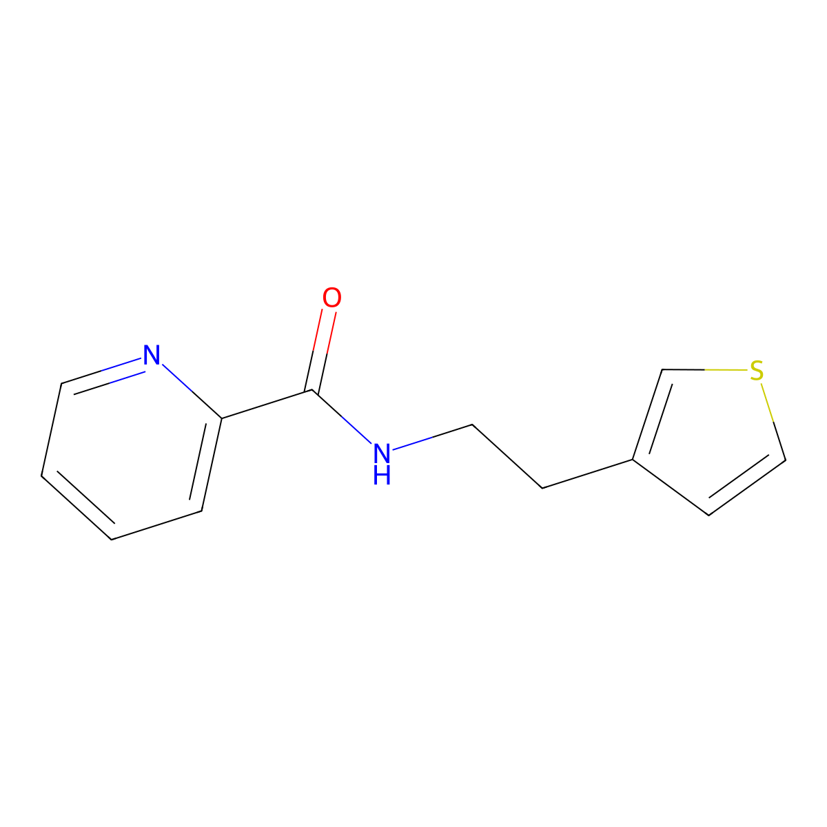 N-(2-(thiophen-3-yl)ethyl)picolinamide molecular structure, CAS 1197563-47-5