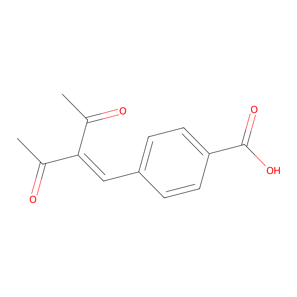 4-(2-Acetyl-3-oxo-1-butenyl)benzenecarboxylic acid molecular structure, CAS 119757-24-3