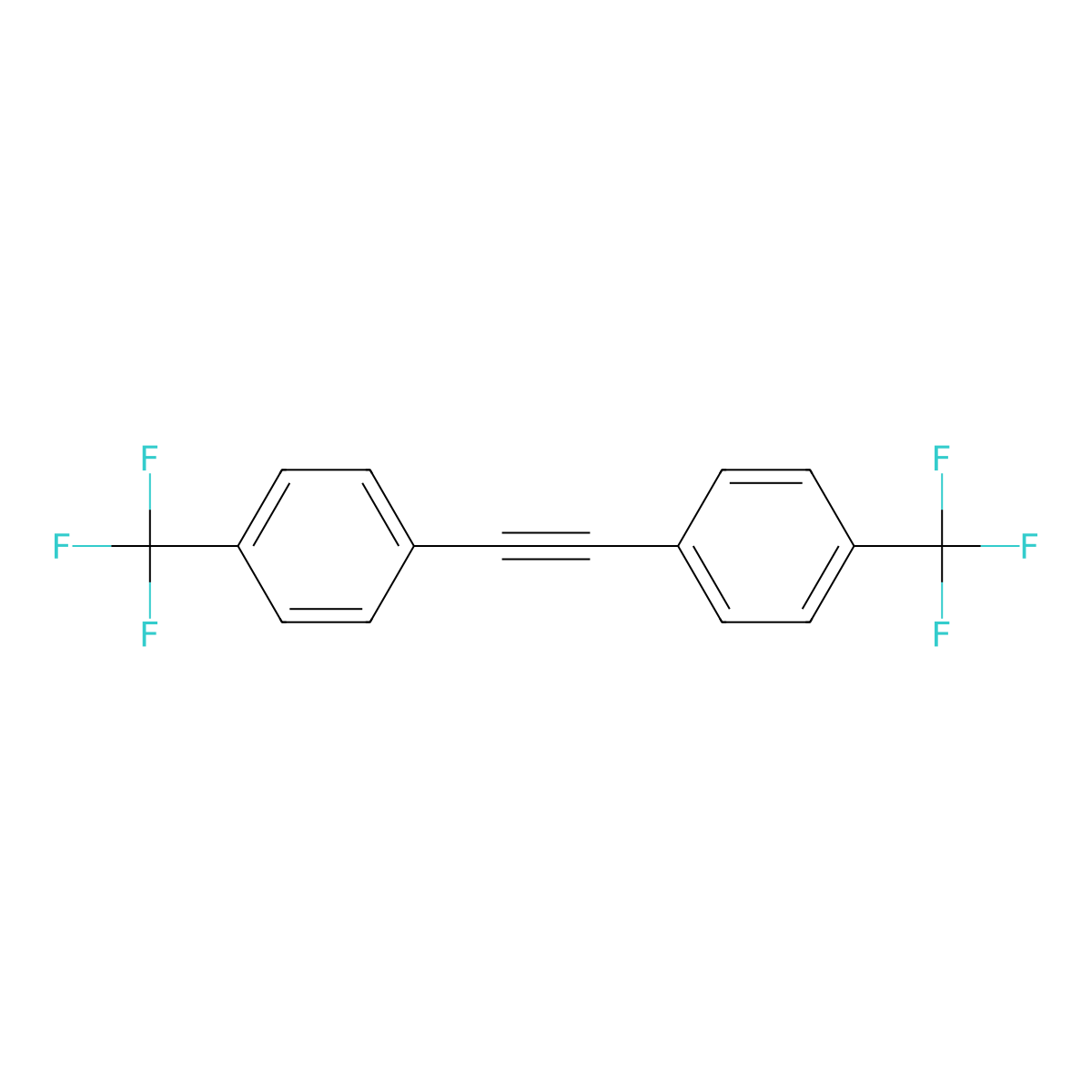 1,2-Bis(4-(trifluoromethyl)phenyl)ethyne molecular structure, CAS 119757-51-6