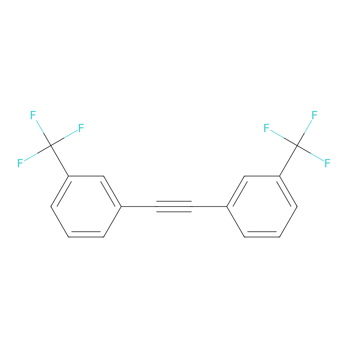 1,2-Bis(3-(trifluoromethyl)phenyl)ethyne molecular structure, CAS 119757-52-7