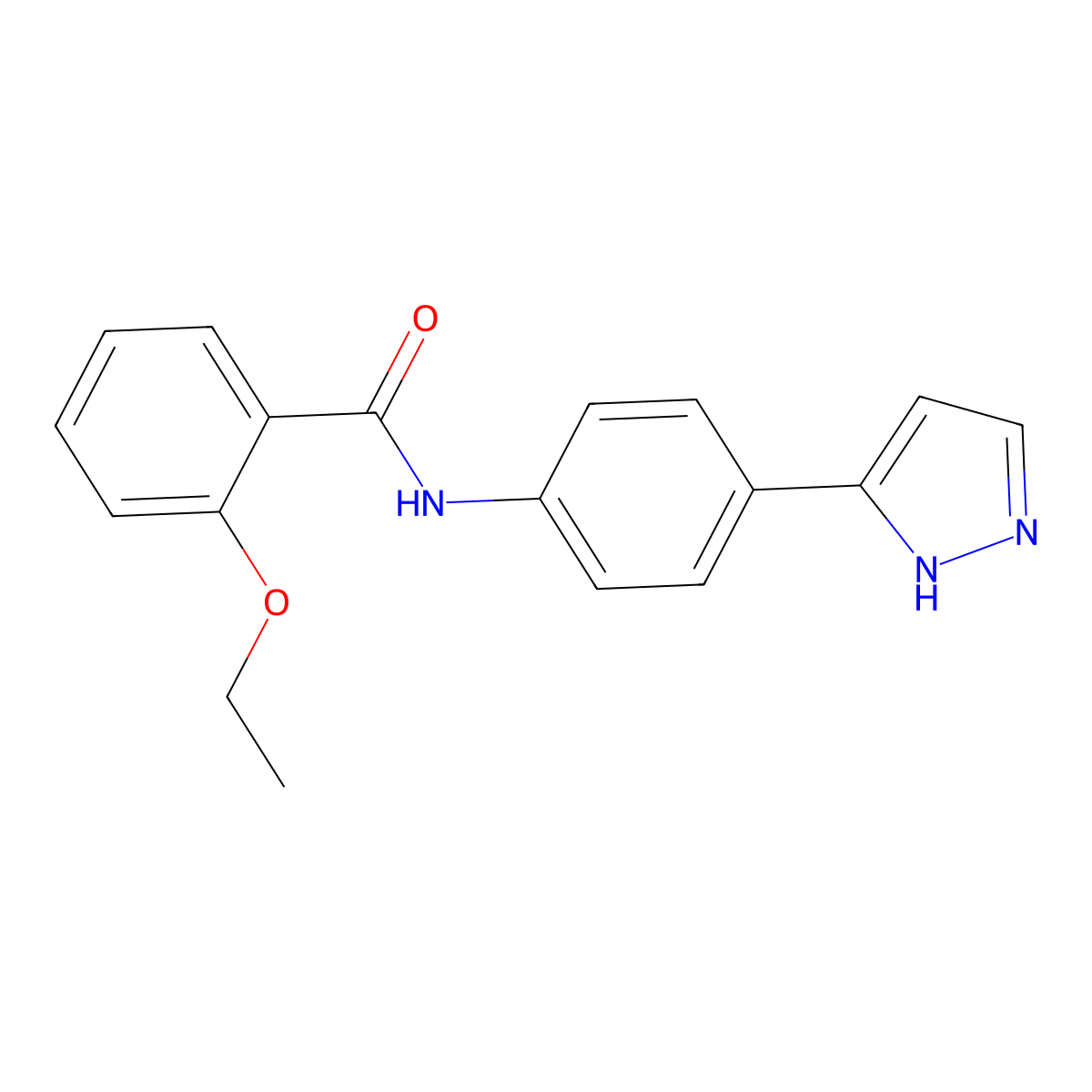 2-ethoxy-N-[4-(1H-pyrazol-3-yl)phenyl]benzamide molecular structure, CAS 1197581-89-7
