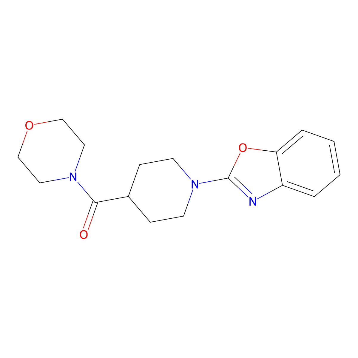2-[4-(Morpholine-4-carbonyl)piperidin-1-yl]-1,3-benzoxazole molecular structure, CAS 1197588-25-2
