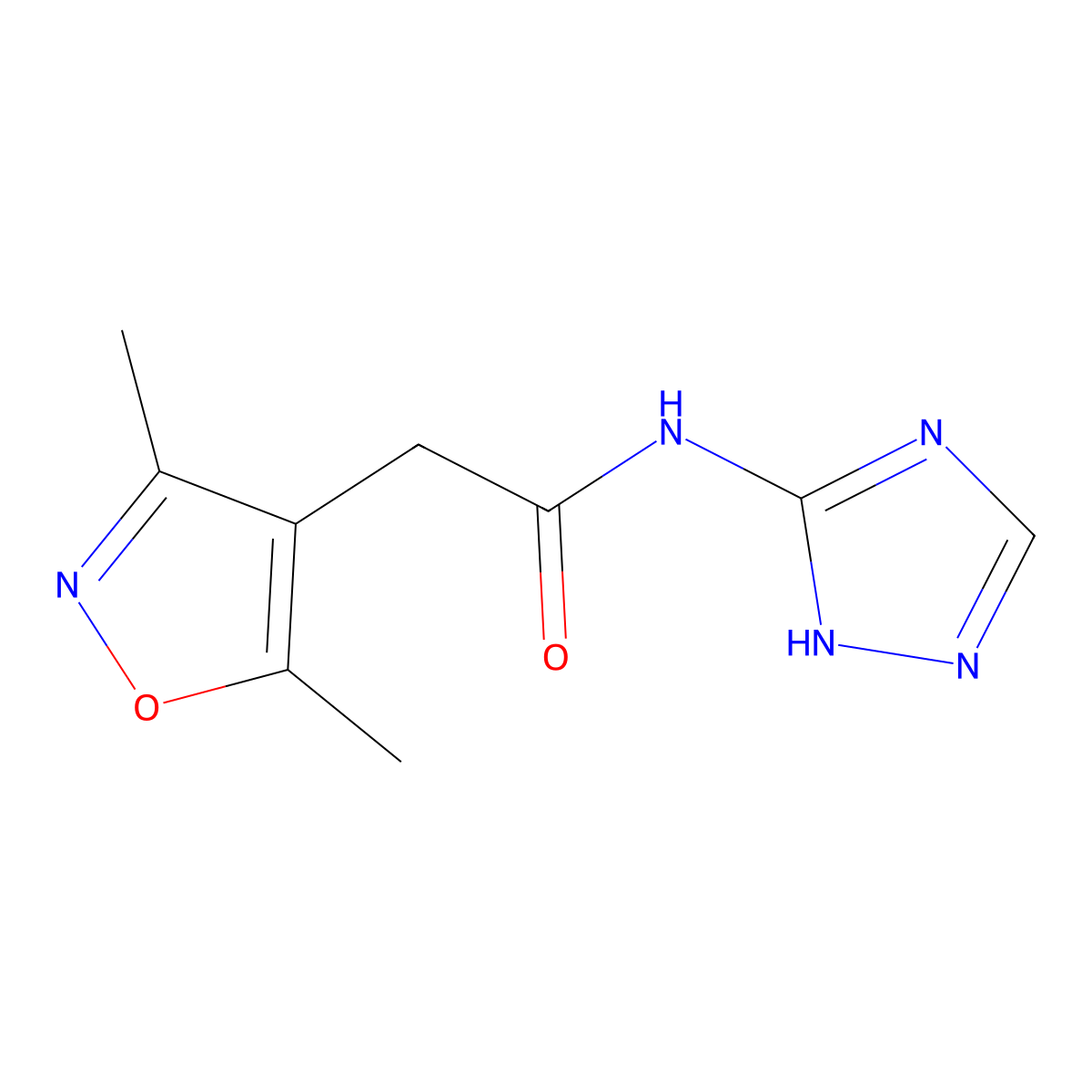 2-(3,5-dimethylisoxazol-4-yl)-N-(1H-1,2,4-triazol-3-yl)acetamide molecular structure, CAS 1197595-61-1
