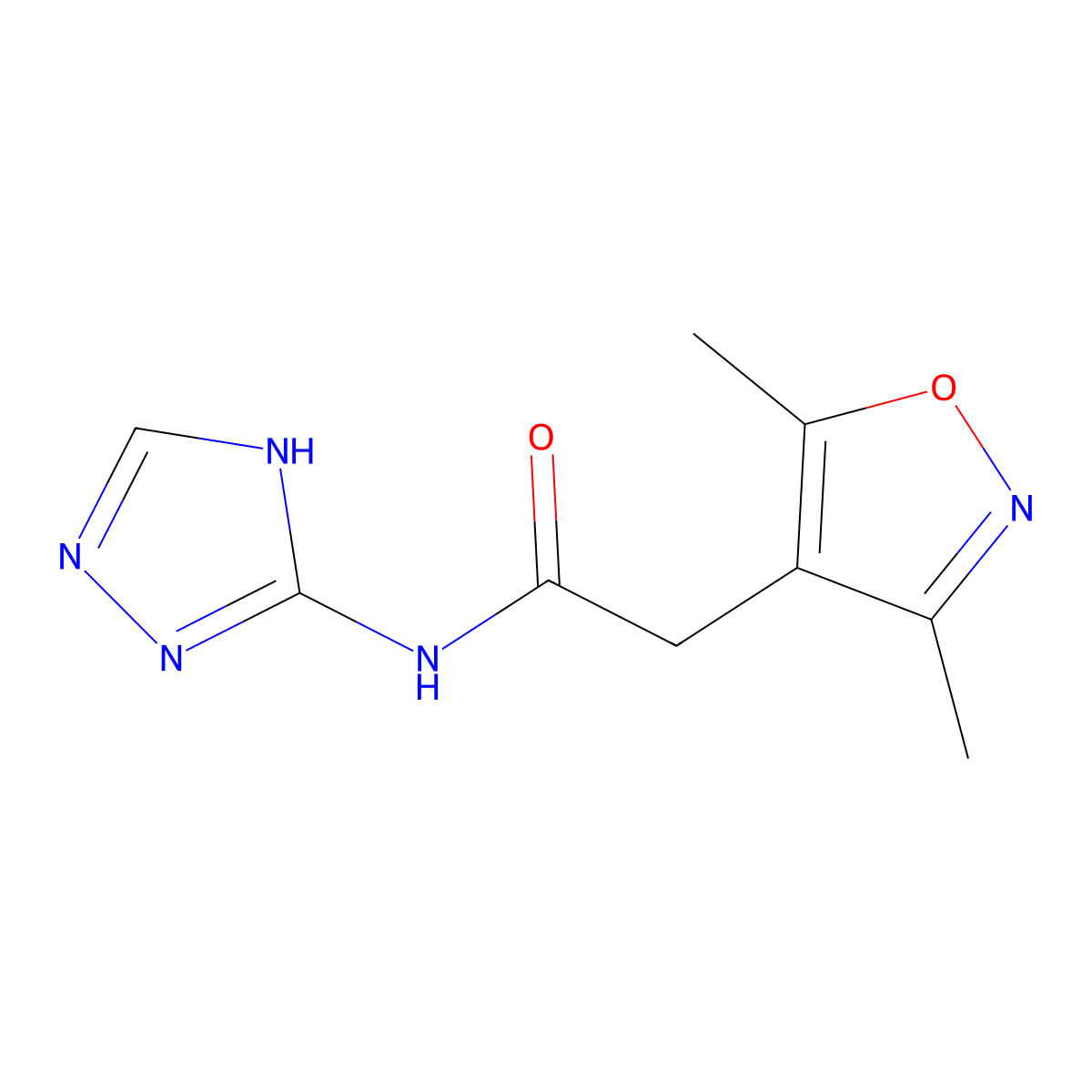 2-(3,5-dimethylisoxazol-4-yl)-N-(1H-1,2,4-triazol-3-yl)acetamide molecular structure, CAS 1197595-61-1