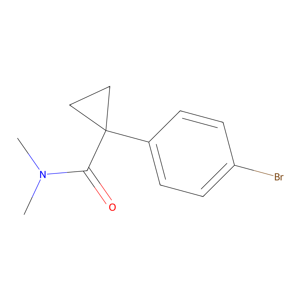 1-(4-bromophenyl)-N,N-dimethylcyclopropanecarboxamide molecular structure, CAS 1197619-58-1
