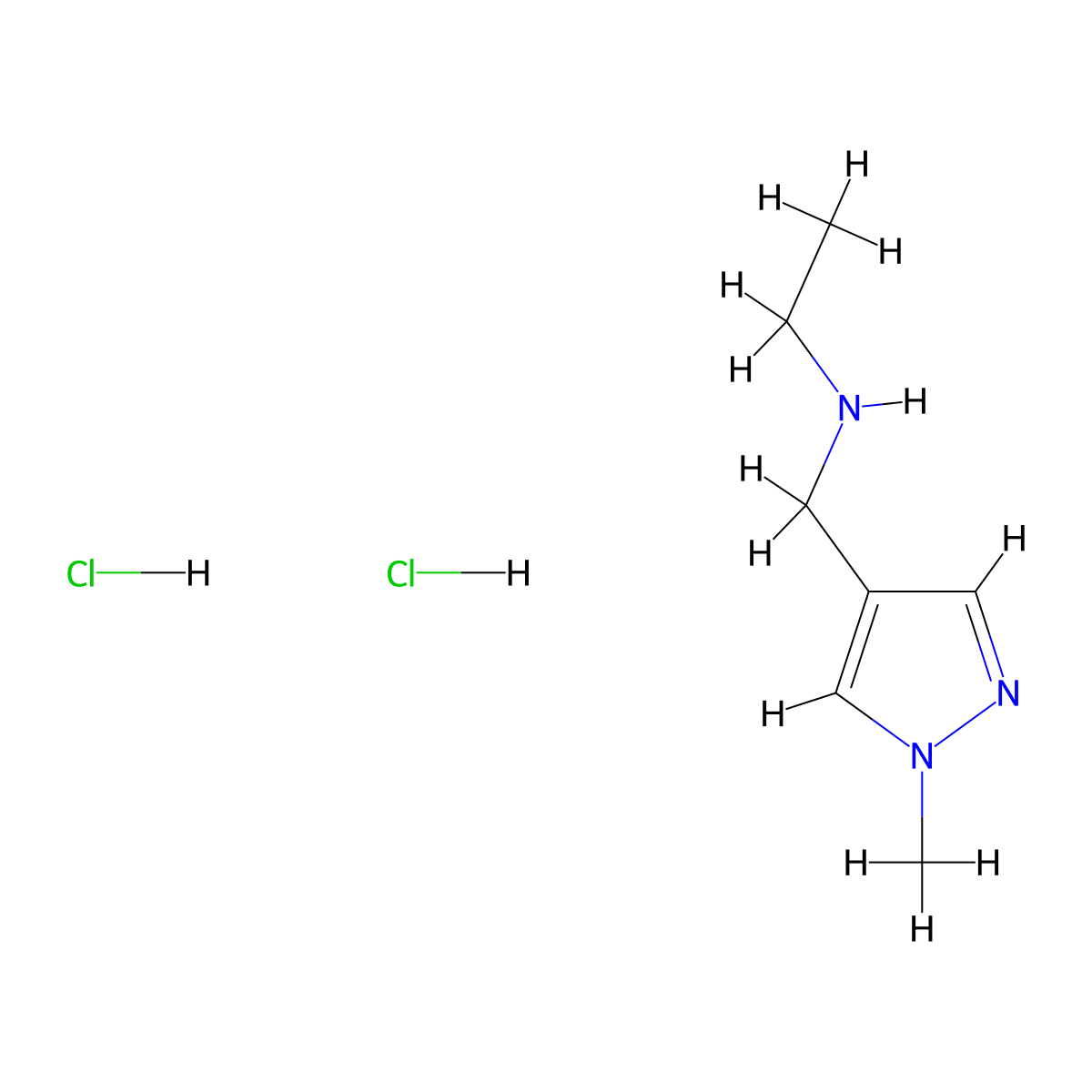 ethyl[(1-methyl-1H-pyrazol-4-yl)methyl]amine dihydrochloride molecular structure, CAS 1197620-46-4