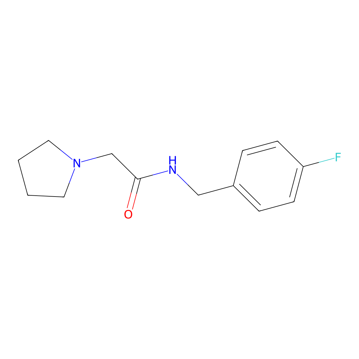 N-(4-fluorobenzyl)-2-(pyrrolidin-1-yl)acetamide molecular structure, CAS 1197624-64-8
