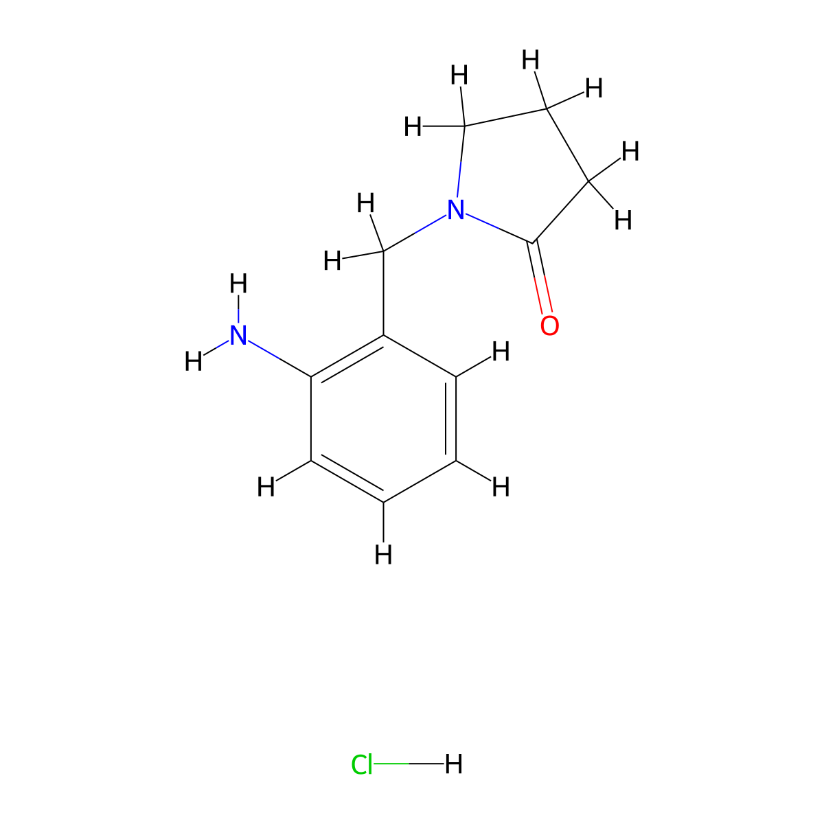 1-[(2-Aminophenyl)methyl]pyrrolidin-2-one hydrochloride molecular structure, CAS 1197625-41-4