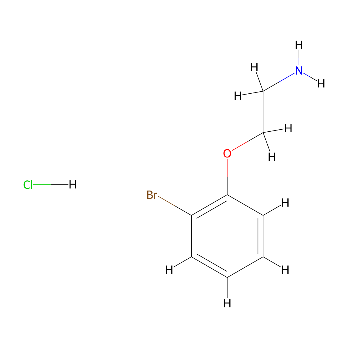 1-(2-Aminoethoxy)-2-bromobenzene hydrochloride molecular structure, CAS 1197628-85-5