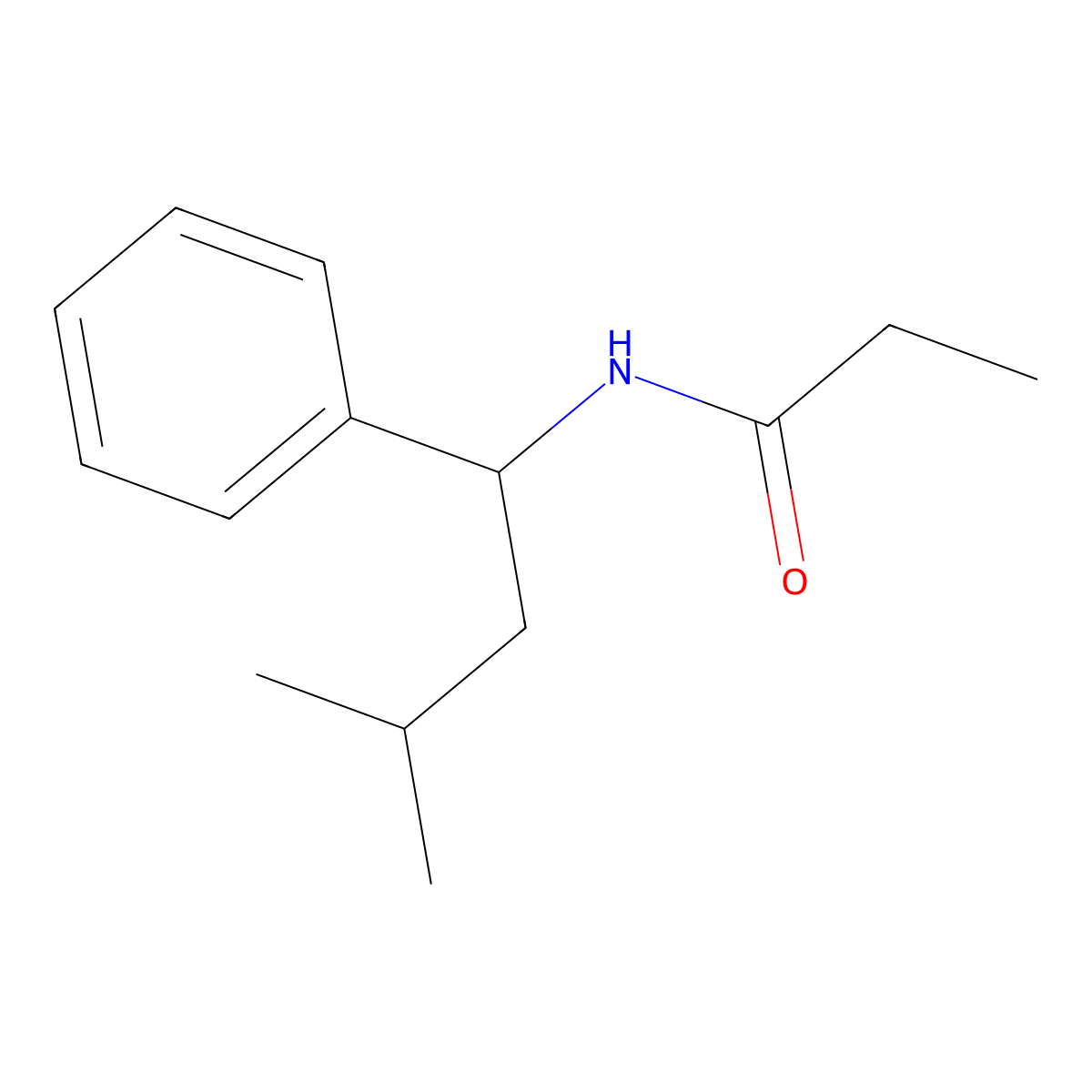 n-(3-Methyl-1-phenylbutyl)propionamide molecular structure, CAS 1197633-50-3