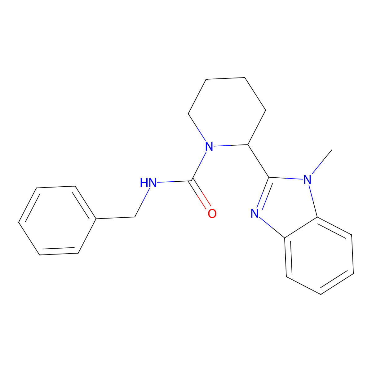 N-benzyl-2-(1-methyl-1H-1,3-benzodiazol-2-yl)piperidine-1-carboxamide molecular structure, CAS 1197640-10-0