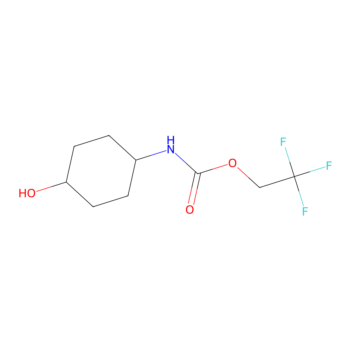 2,2,2-trifluoroethyl N-(4-hydroxycyclohexyl)carbamate molecular structure, CAS 1197653-62-5