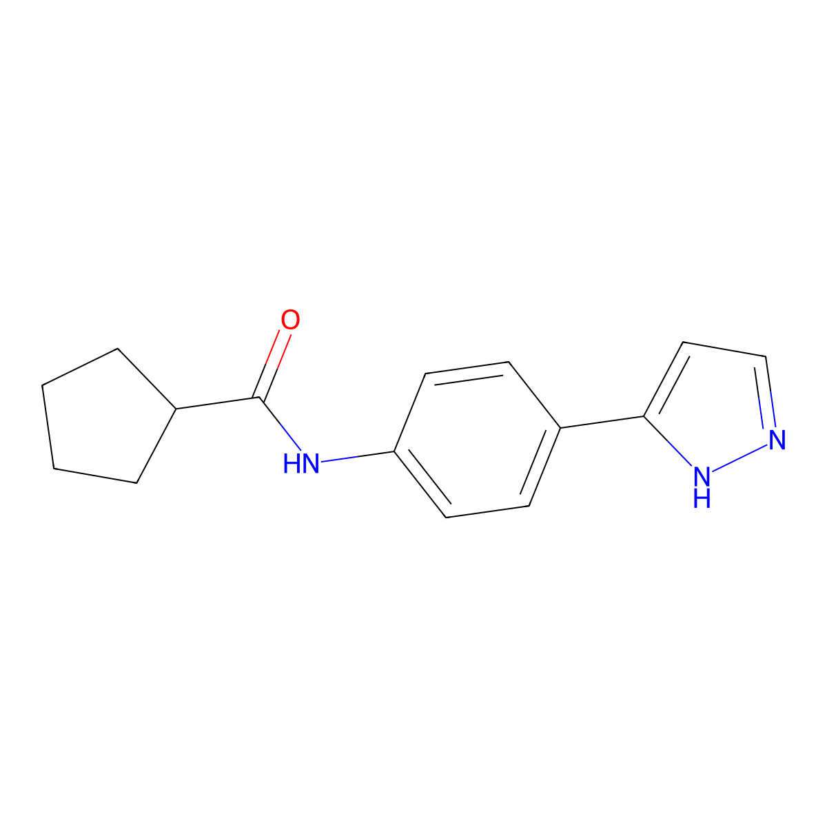 N-[4-(1H-Pyrazol-3-YL)phenyl]cyclopentanecarboxamide molecular structure, CAS 1197654-80-0