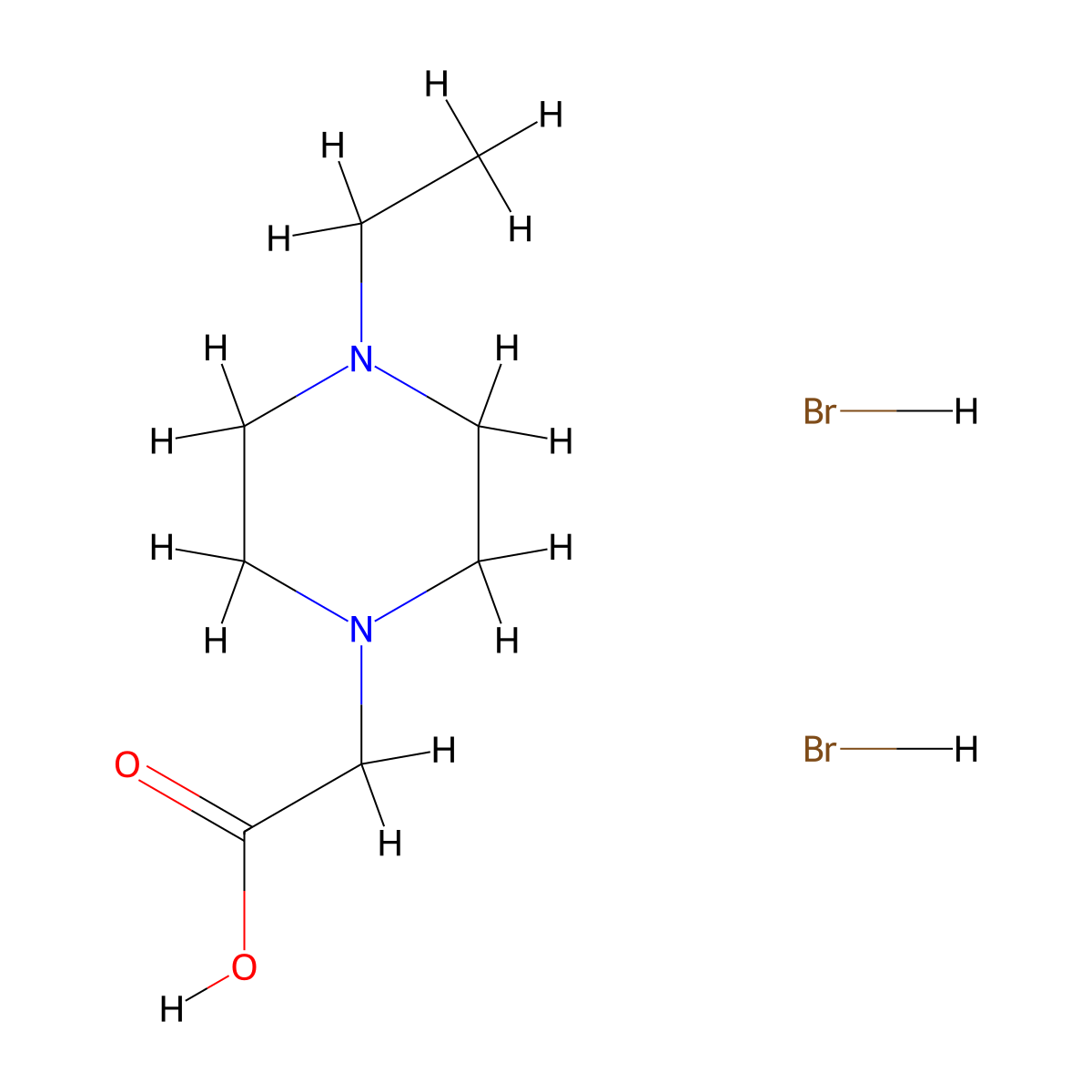 2-(4-Ethylpiperazin-1-yl)acetic acid dihydrobromide molecular structure, CAS 1197656-52-2