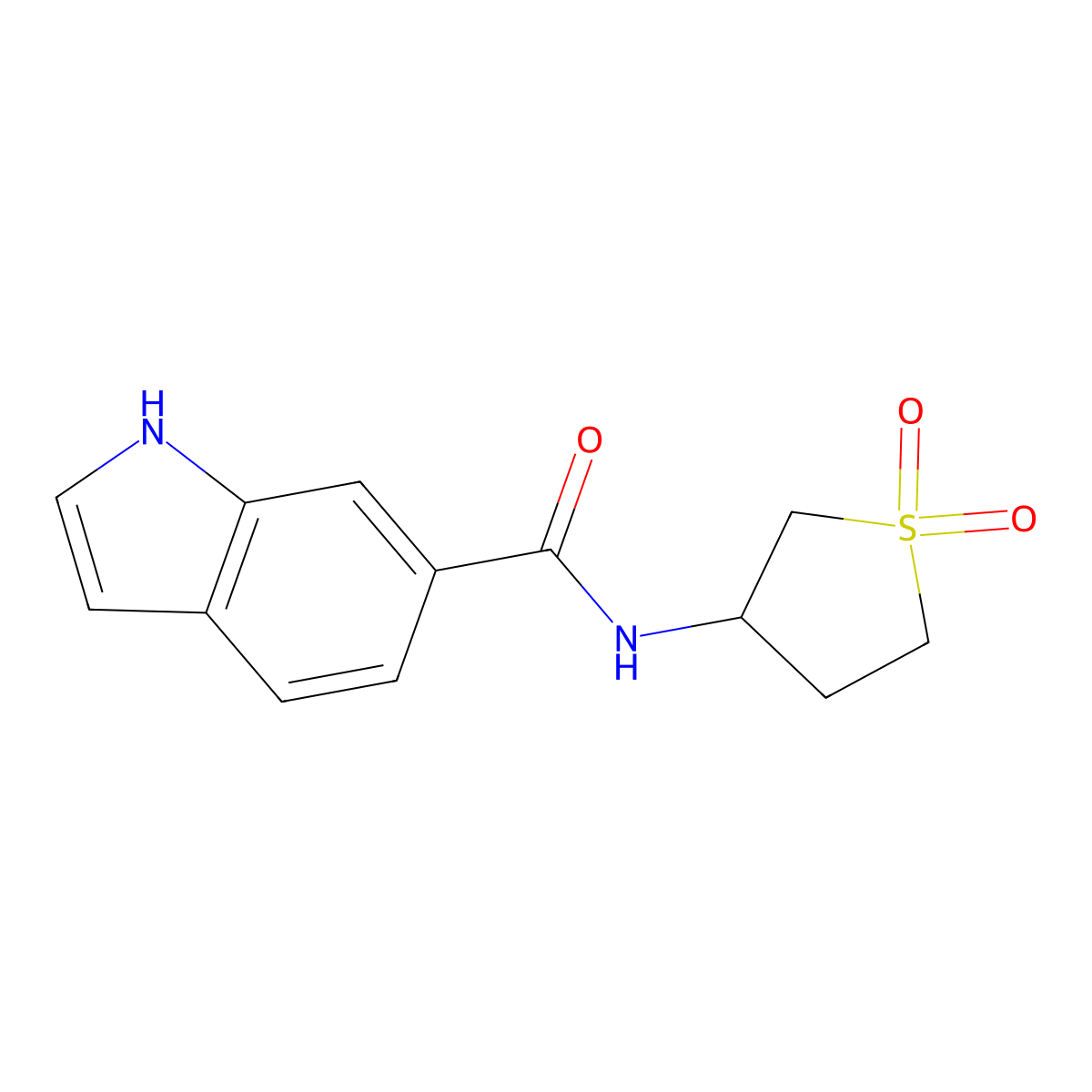N-(1,1-dioxidotetrahydrothiophen-3-yl)-1H-indole-6-carboxamide molecular structure, CAS 1197667-17-6