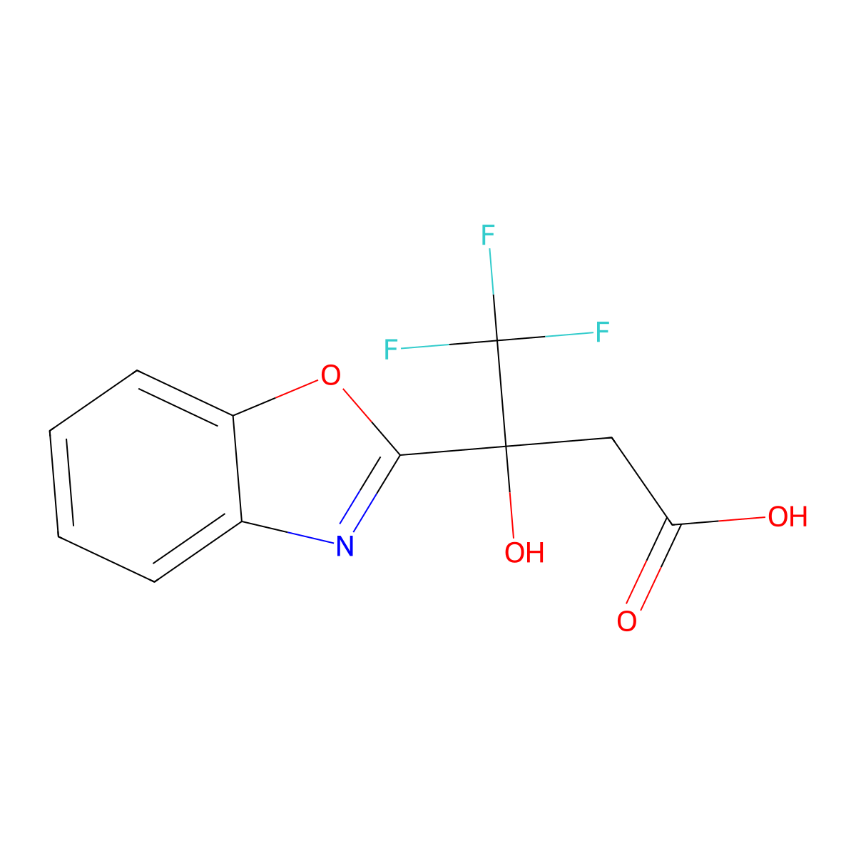 3-(1,3-Benzoxazol-2-yl)-4,4,4-trifluoro-3-hydroxybutanoic acid molecular structure, CAS 1197669-20-7