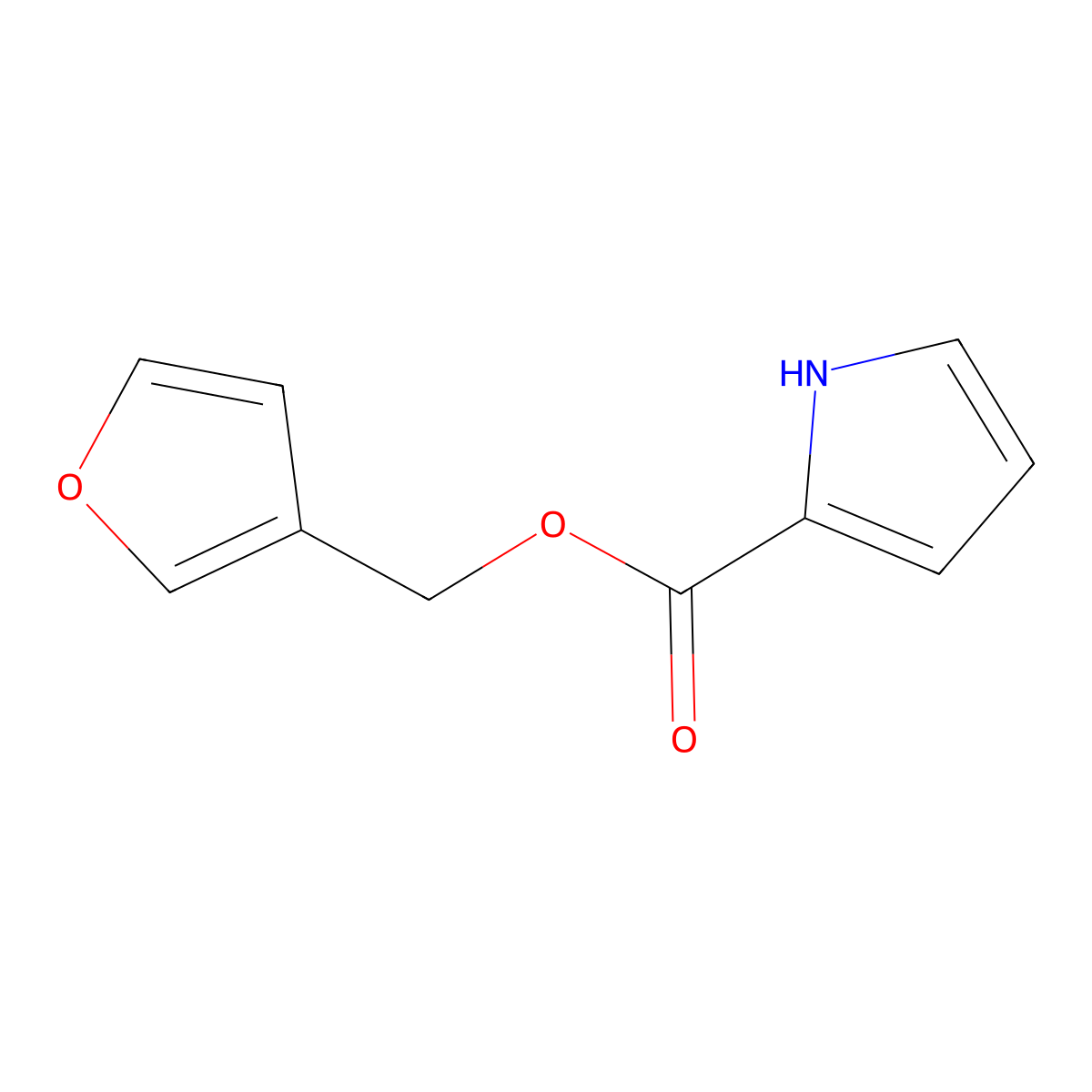 Furan-3-ylmethyl 1H-pyrrole-2-carboxylate molecular structure, CAS 119767-00-9