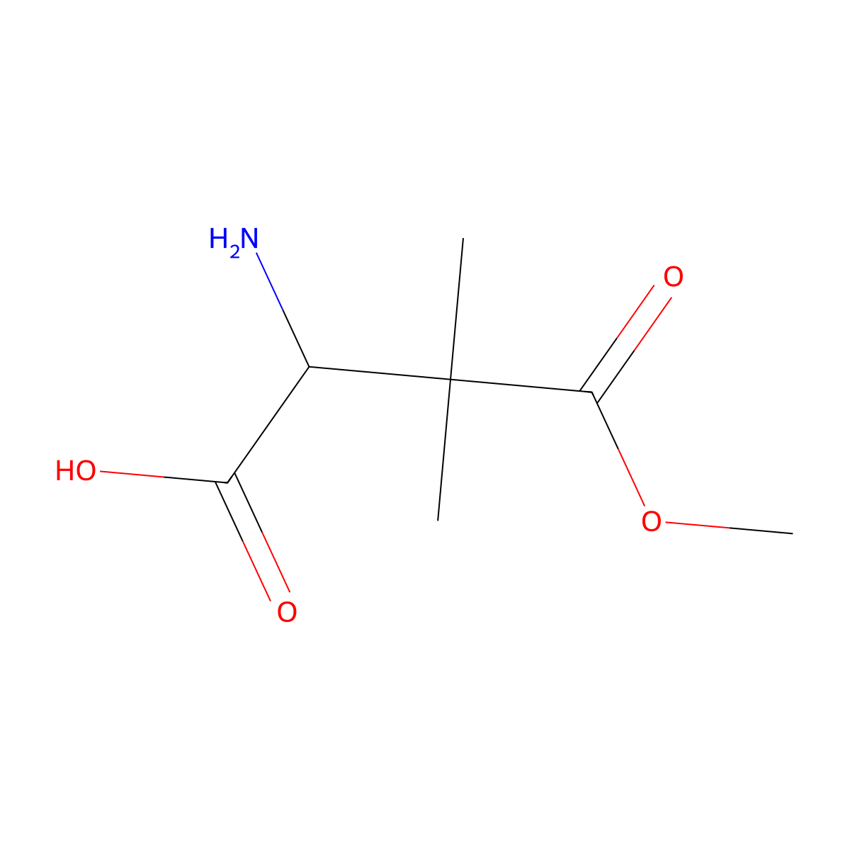 2-Amino-4-methoxy-3,3-dimethyl-4-oxobutanoic acid molecular structure, CAS 119768-58-0