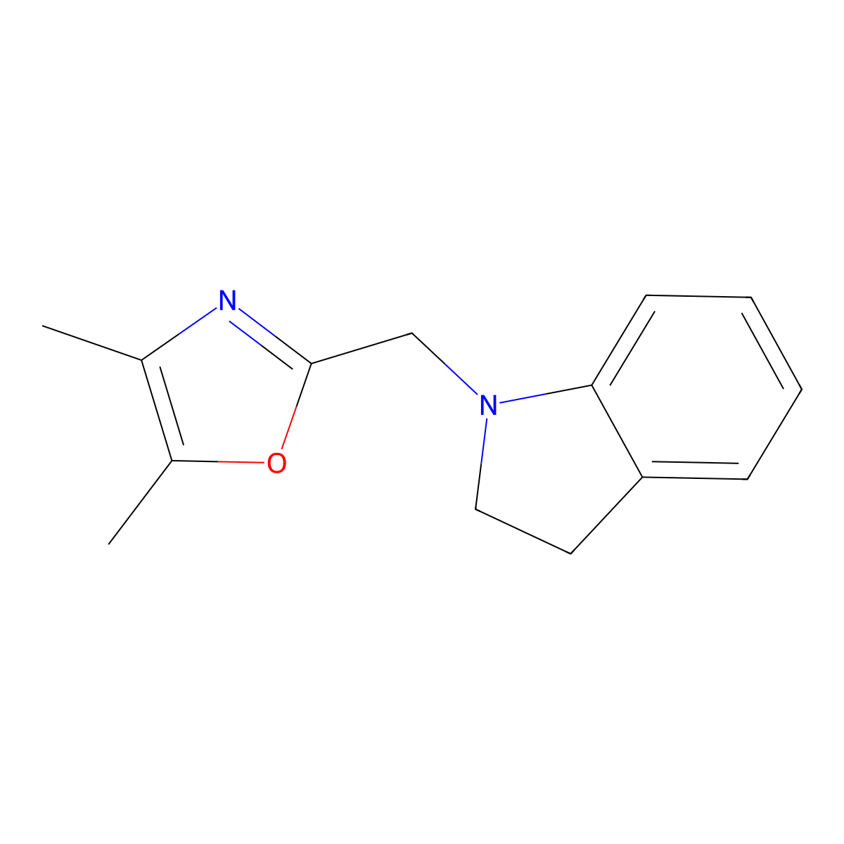 2-(Indolin-1-ylmethyl)-4,5-dimethyloxazole molecular structure, CAS 1197692-09-3