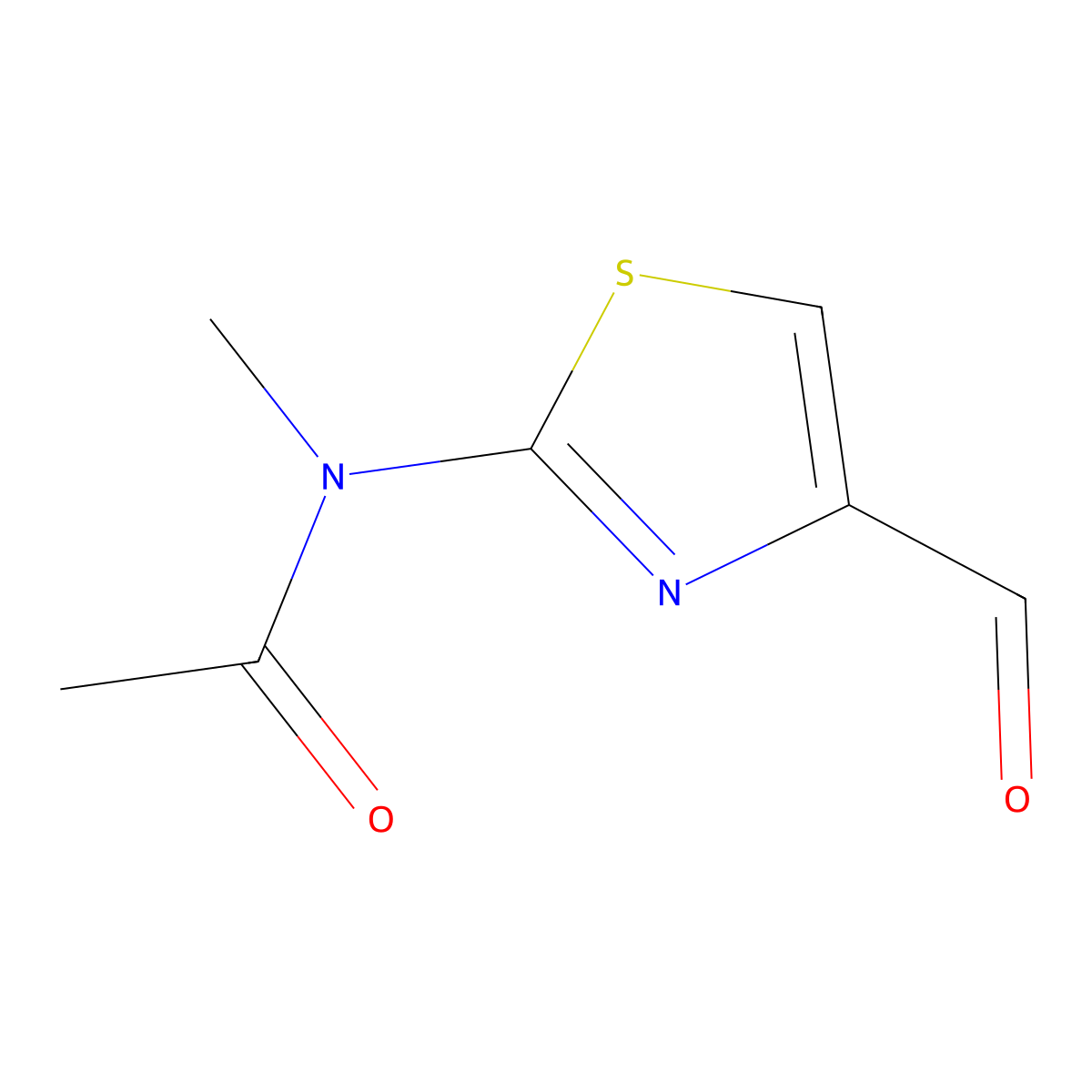 N-(4-formyl-1,3-thiazol-2-yl)-N-methylacetamide molecular structure, CAS 1197699-96-9