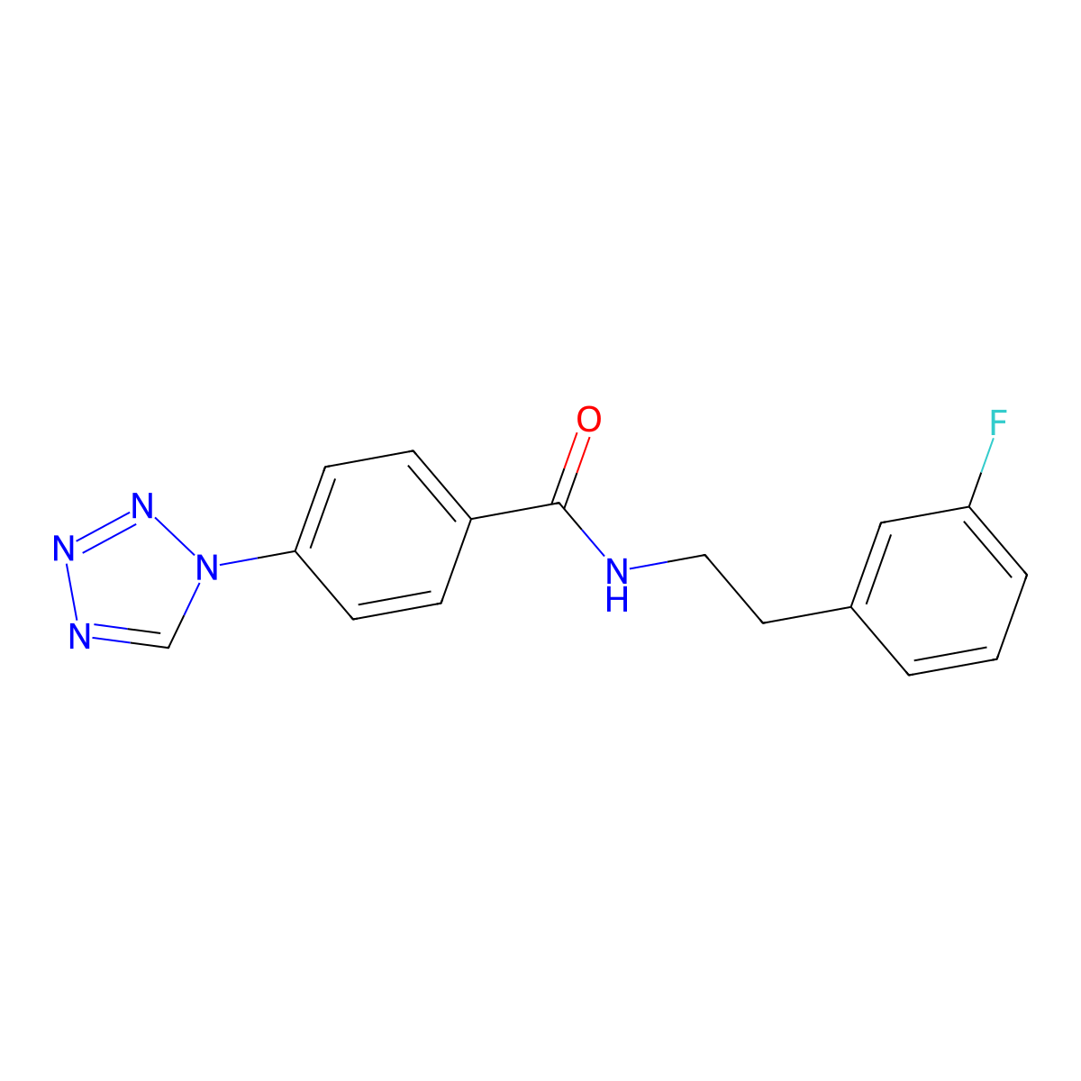 N-[2-(3-fluorophenyl)ethyl]-4-(1H-tetrazol-1-yl)benzamide molecular structure, CAS 1197703-95-9