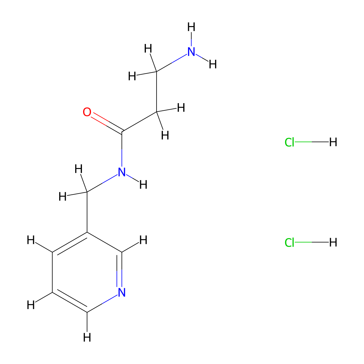3-amino-N-(pyridin-3-ylmethyl)propanamide dihydrochloride molecular structure, CAS 1197707-77-9