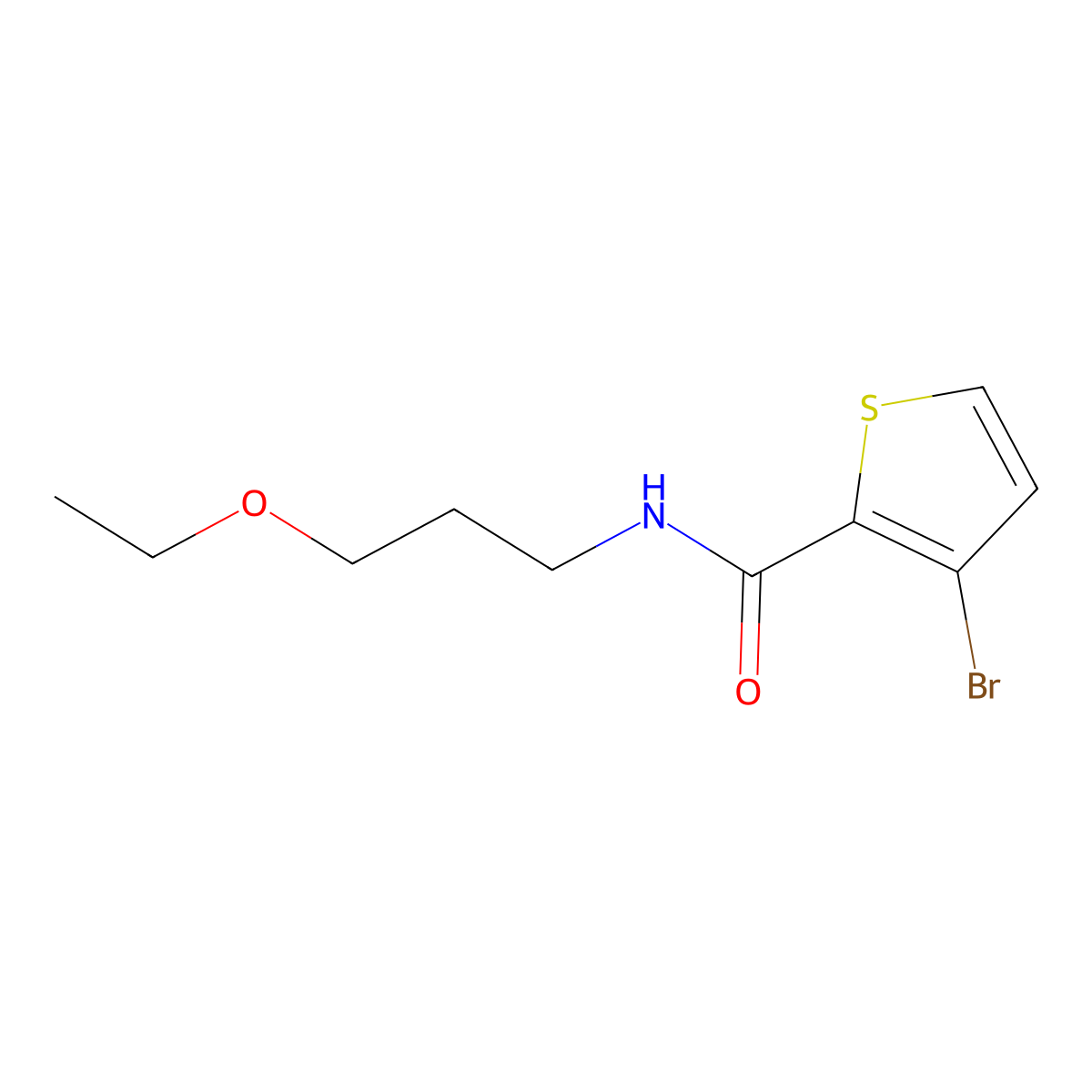 3-bromo-N-(3-ethoxypropyl)thiophene-2-carboxamide molecular structure, CAS 1197714-05-8