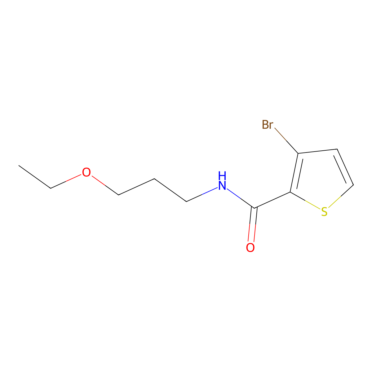 3-bromo-N-(3-ethoxypropyl)thiophene-2-carboxamide molecular structure, CAS 1197714-05-8