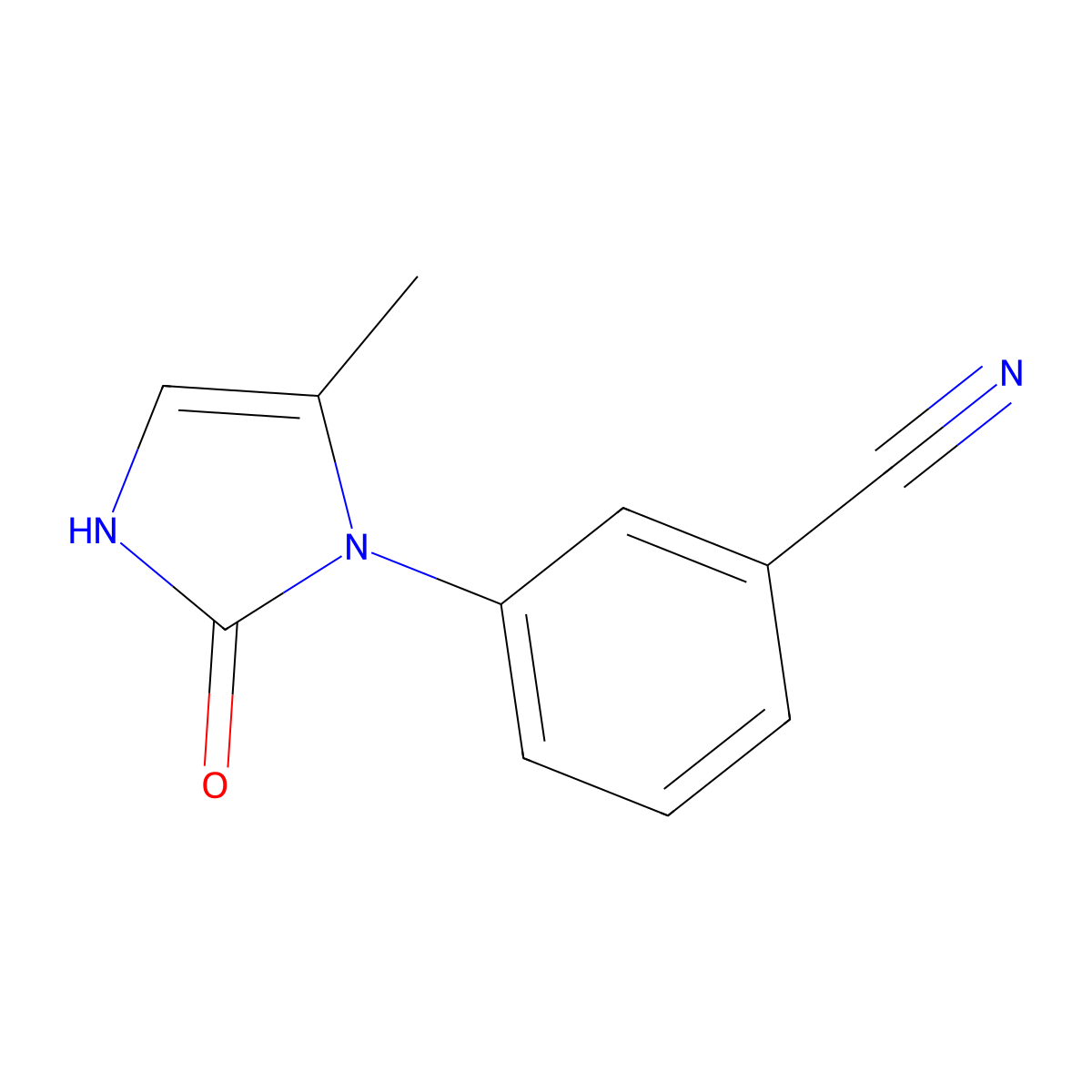 3-(5-methyl-2-oxo-2,3-dihydro-1H-imidazol-1-yl)benzonitrile molecular structure, CAS 1197714-21-8