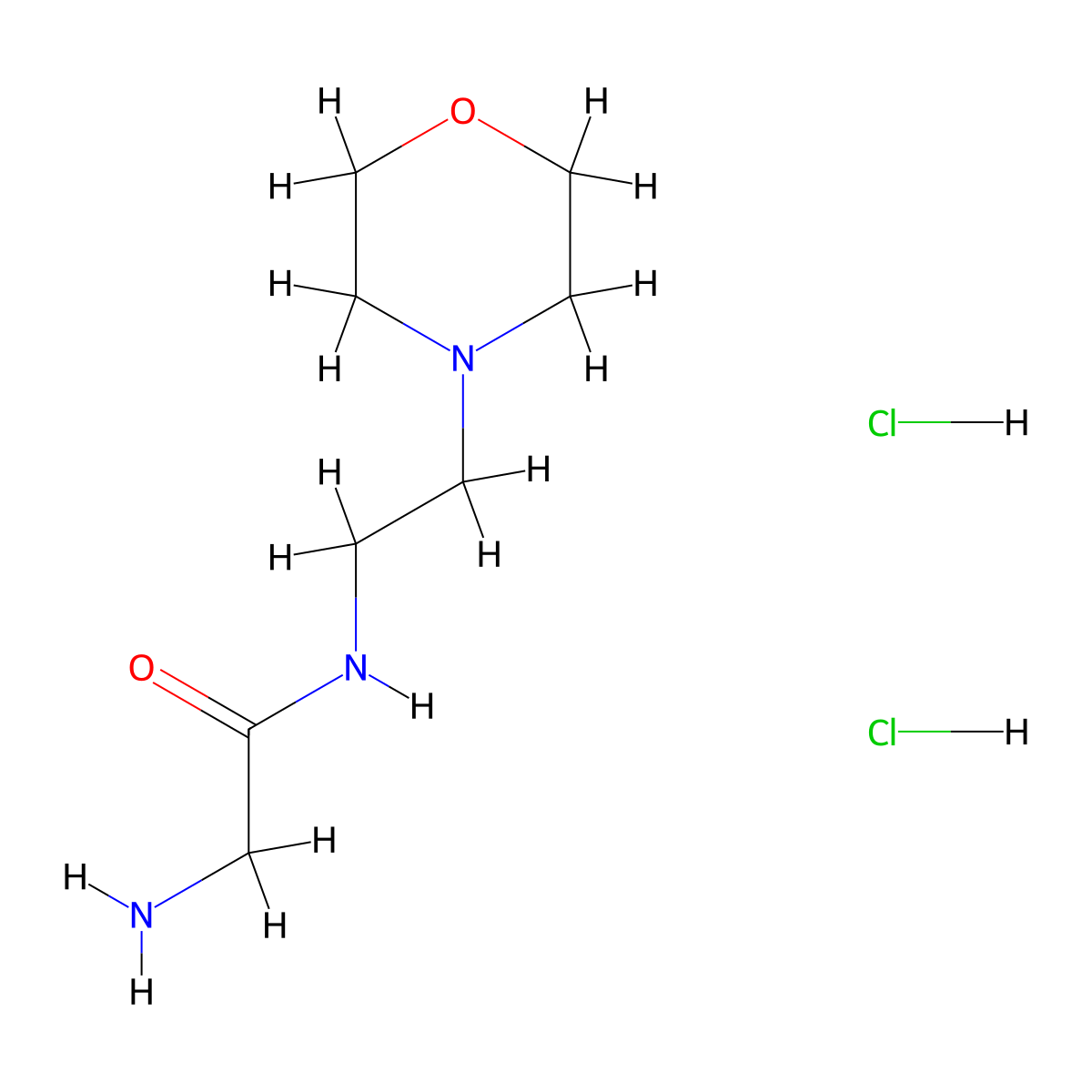 2-amino-N-[2-(morpholin-4-yl)ethyl]acetamide dihydrochloride molecular structure, CAS 1197719-96-2