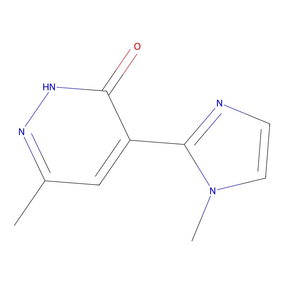 6-methyl-4-(1-methyl-1H-imidazol-2-yl)-2,3-dihydropyridazin-3-one molecular structure, CAS 1197720-36-7