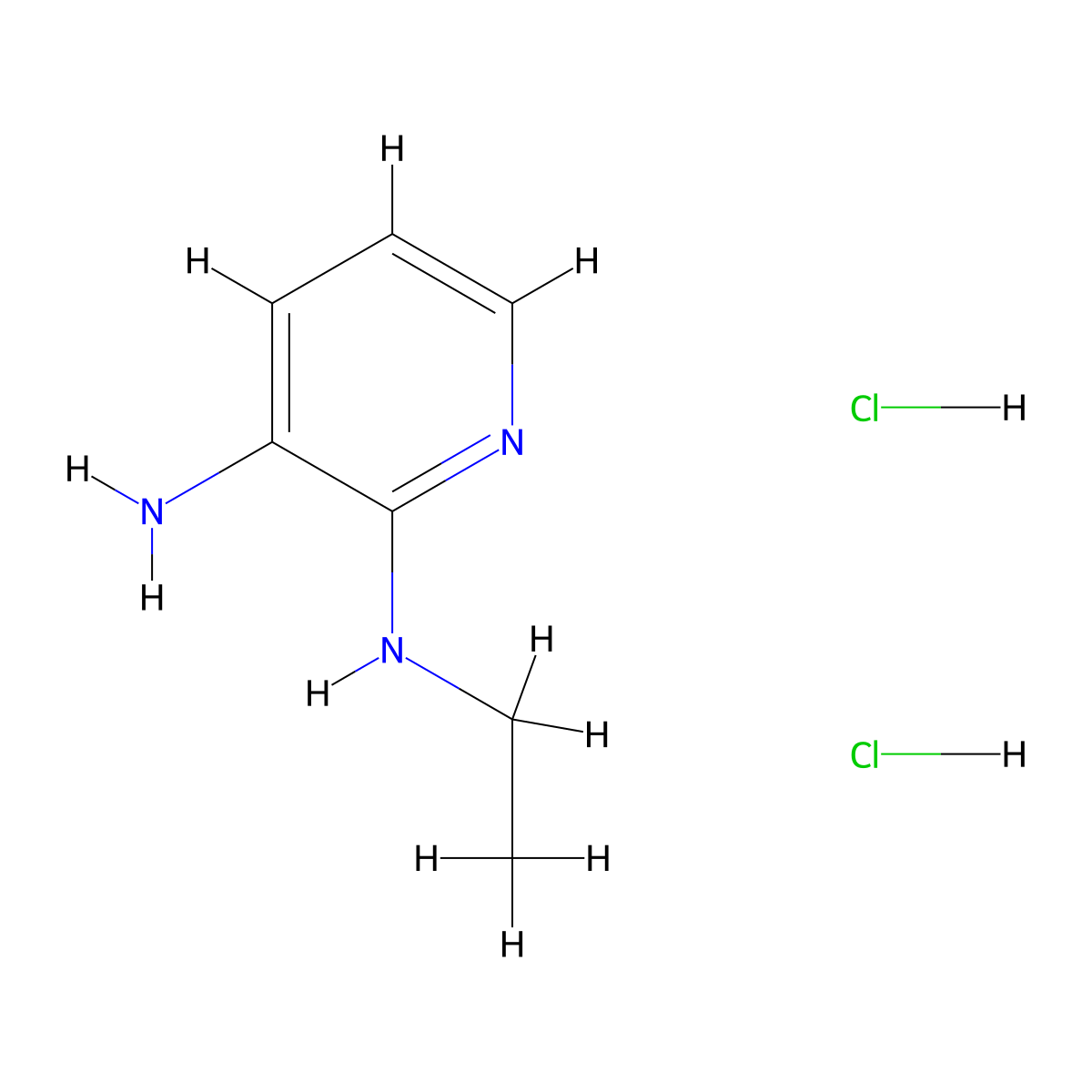 N2-ethylpyridine-2,3-diamine dihydrochloride molecular structure, CAS 1197720-71-0