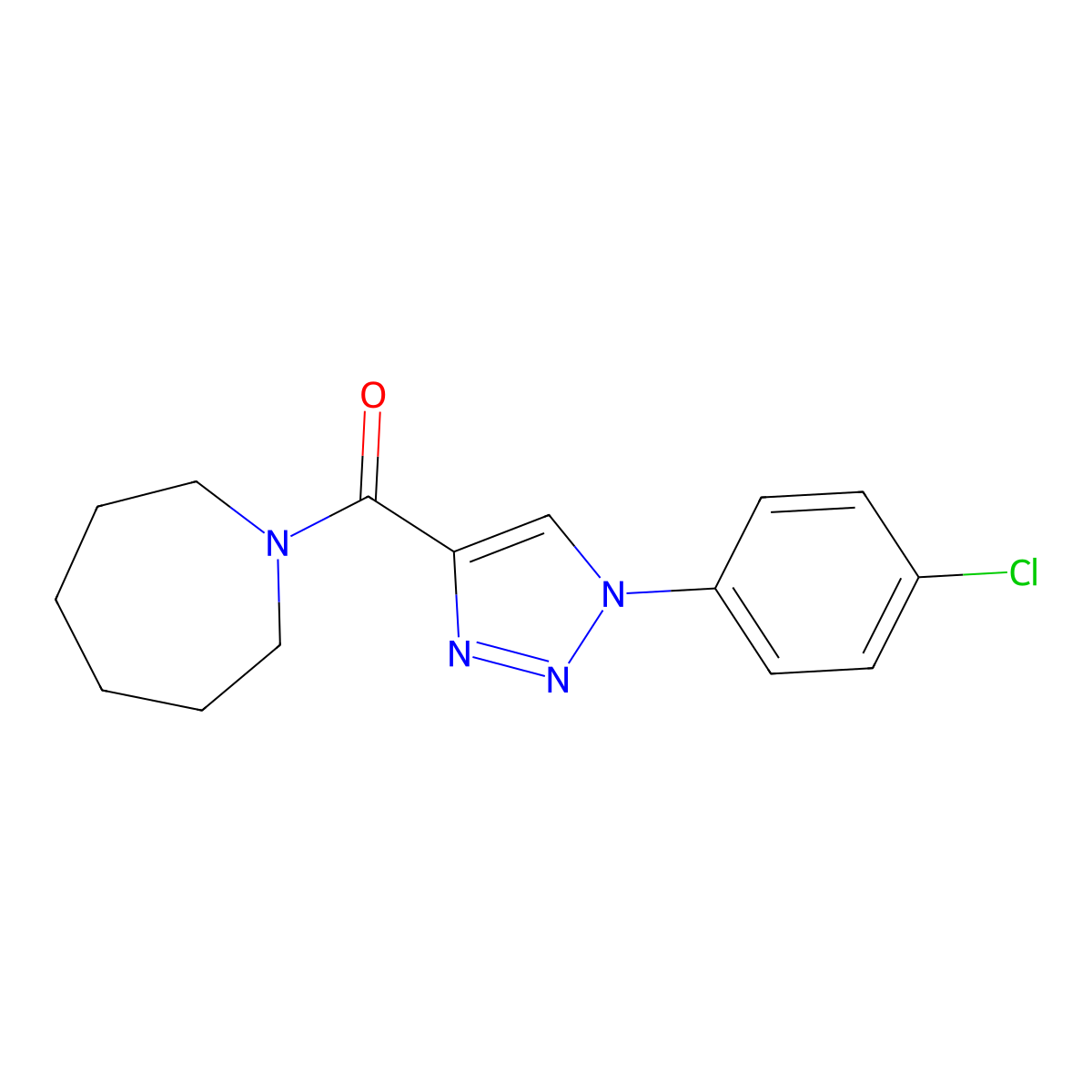 1-[1-(4-chlorophenyl)-1H-1,2,3-triazole-4-carbonyl]azepane molecular structure, CAS 1197727-01-7