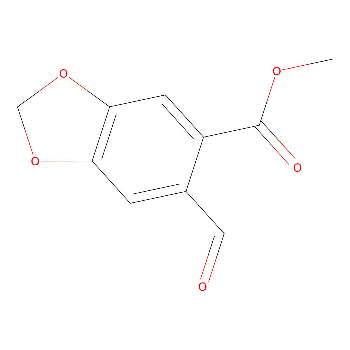 Methyl 6-formylbenzo[d][1,3]dioxole-5-carboxylate molecular structure, CAS 119773-72-7