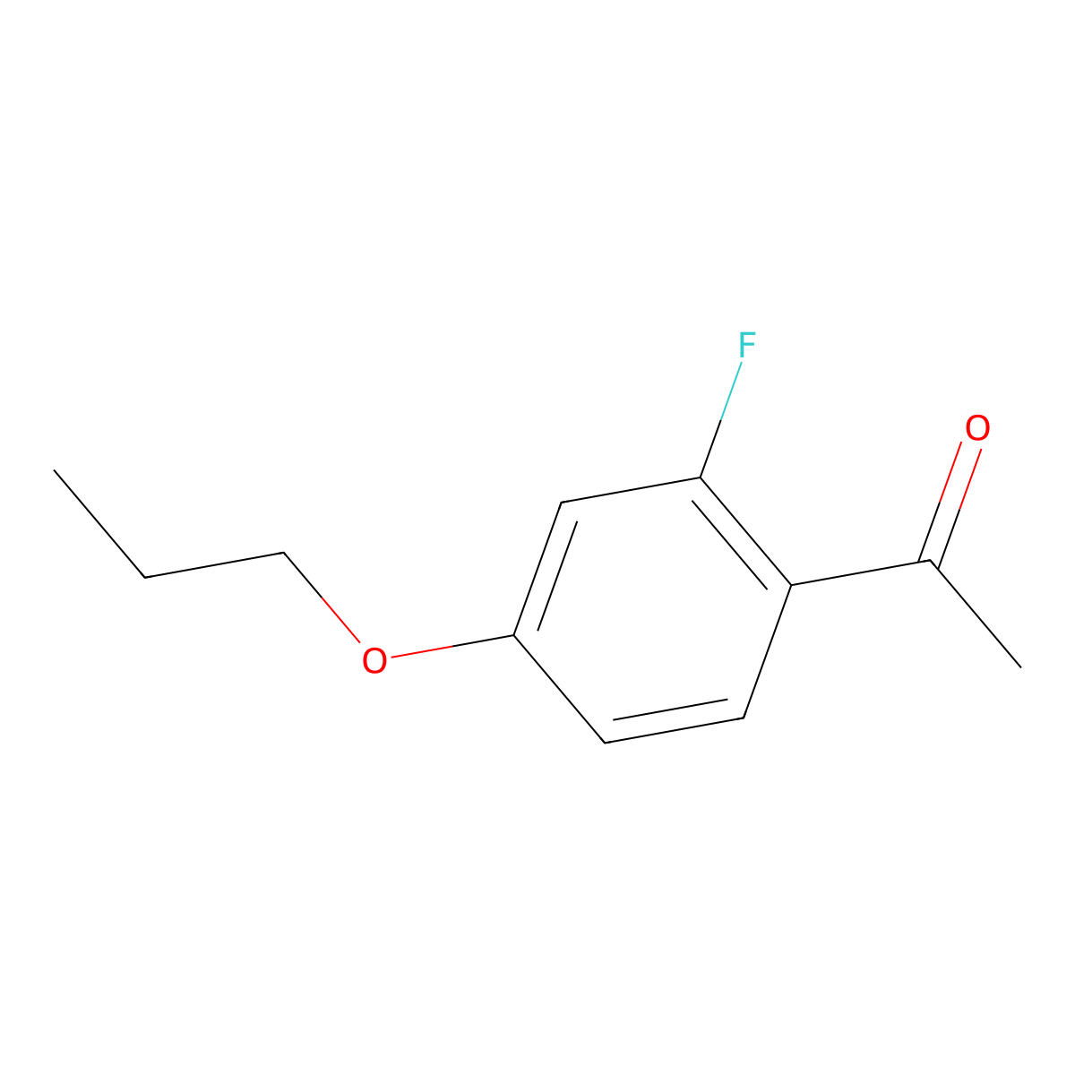 2'-Fluoro-4'-propoxyacetophenone molecular structure, CAS 119774-74-2