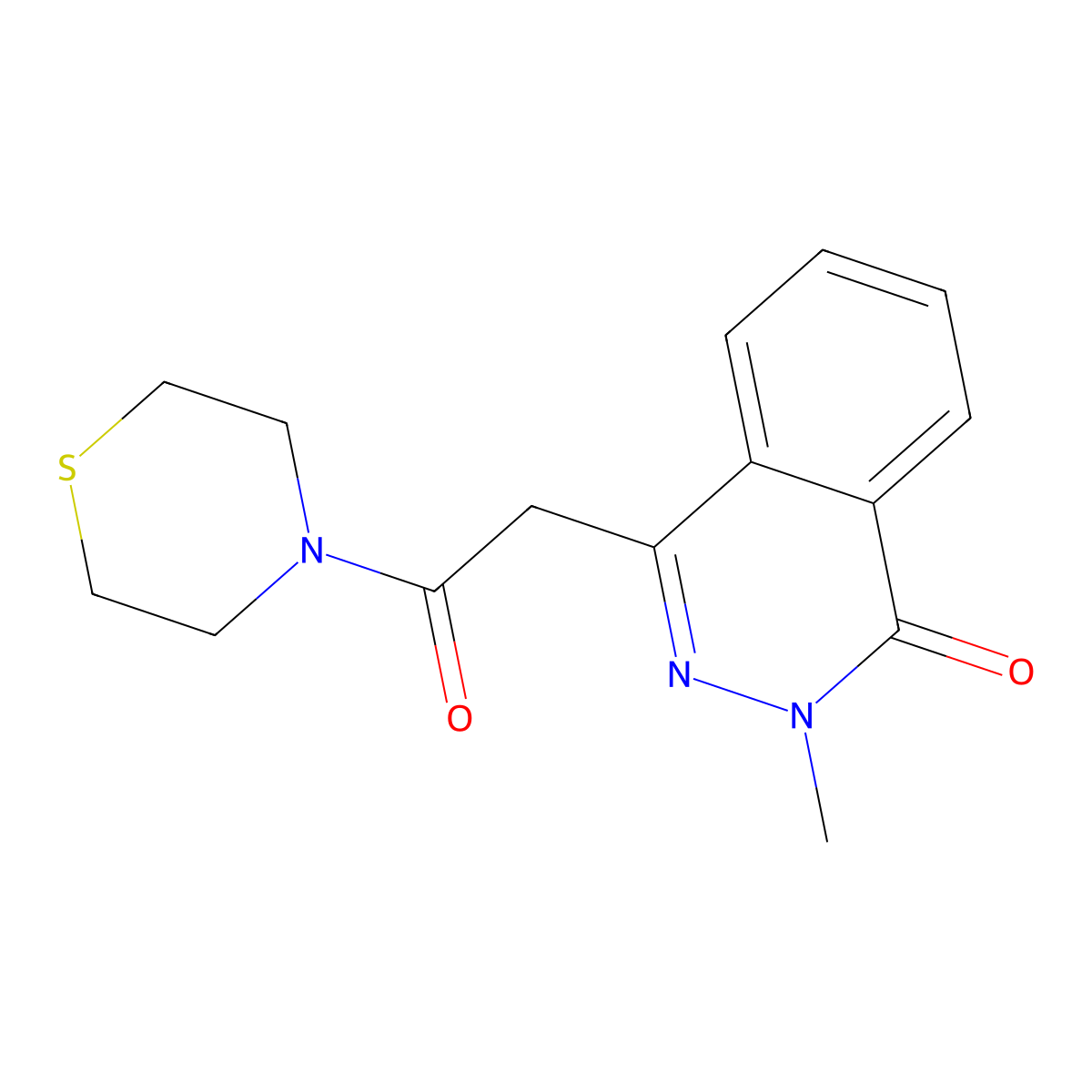 2-methyl-4-[2-oxo-2-(thiomorpholin-4-yl)ethyl]phthalazin-1(2H)-one molecular structure, CAS 1197740-87-6