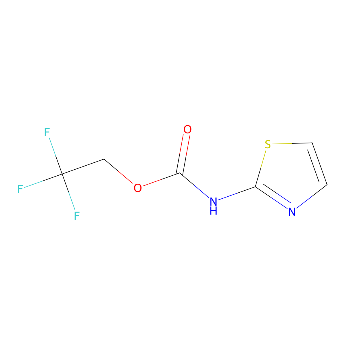 2,2,2-trifluoroethyl N-(1,3-thiazol-2-yl)carbamate molecular structure, CAS 1197741-10-8