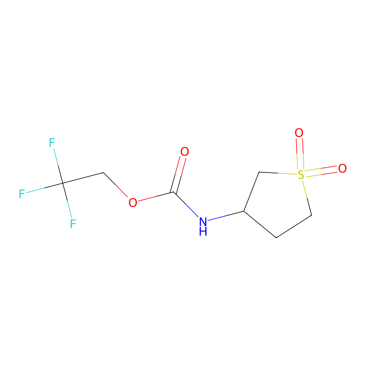 2,2,2-trifluoroethyl N-(1,1-dioxo-1lambda6-thiolan-3-yl)carbamate molecular structure, CAS 1197746-50-1