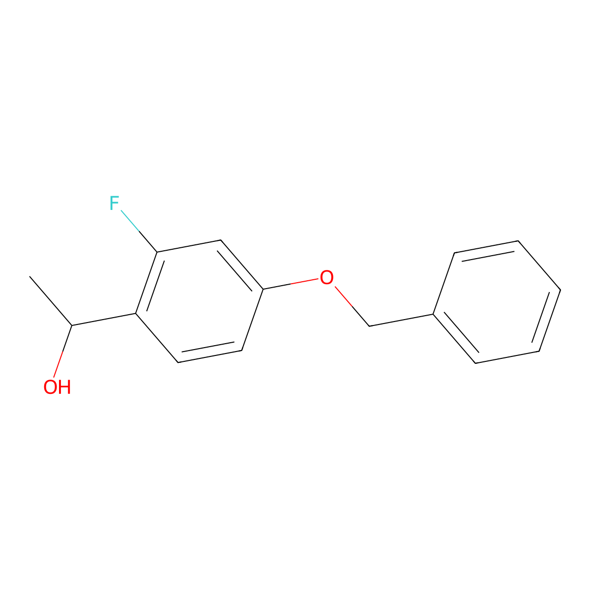 1-[4-(Benzyloxy)-2-fluorophenyl]ethan-1-ol molecular structure, CAS 119776-18-0