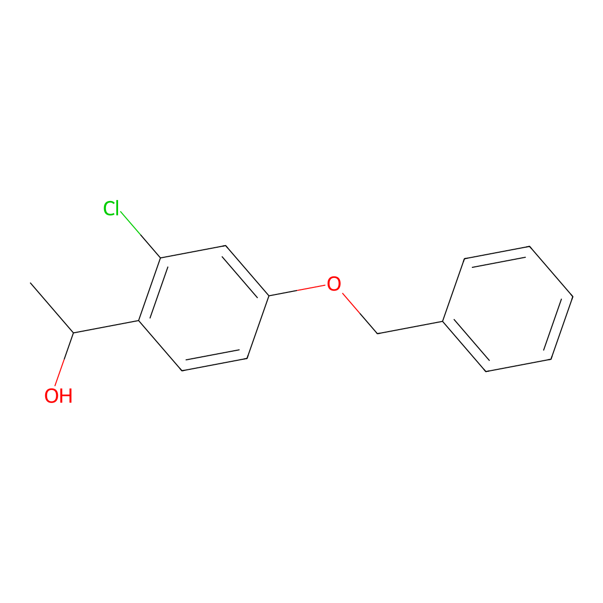 1-(4-(Benzyloxy)-2-chlorophenyl)ethanol molecular structure, CAS 119776-19-1