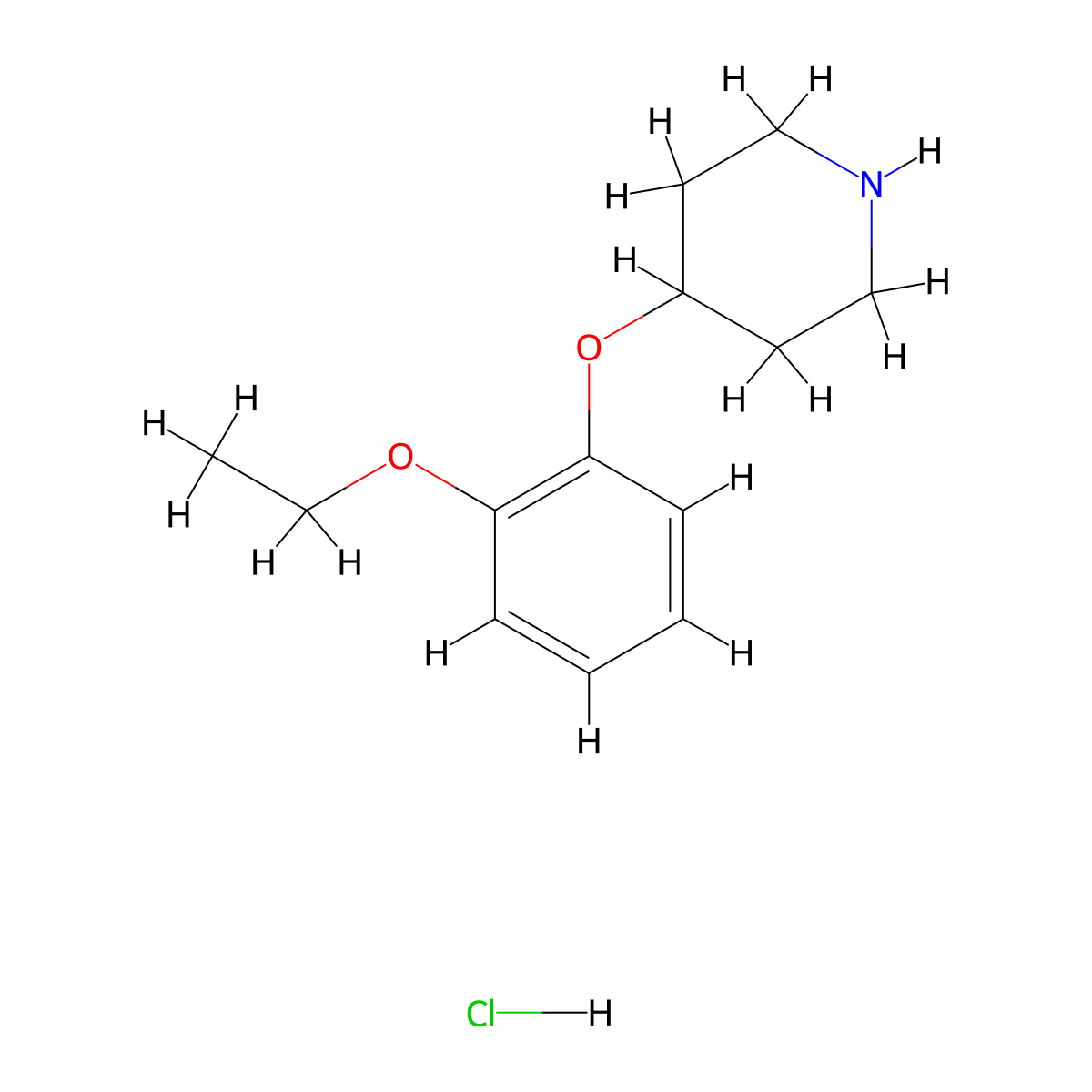 4-(2-Ethoxyphenoxy)piperidine hydrochloride molecular structure, CAS 1197760-65-8