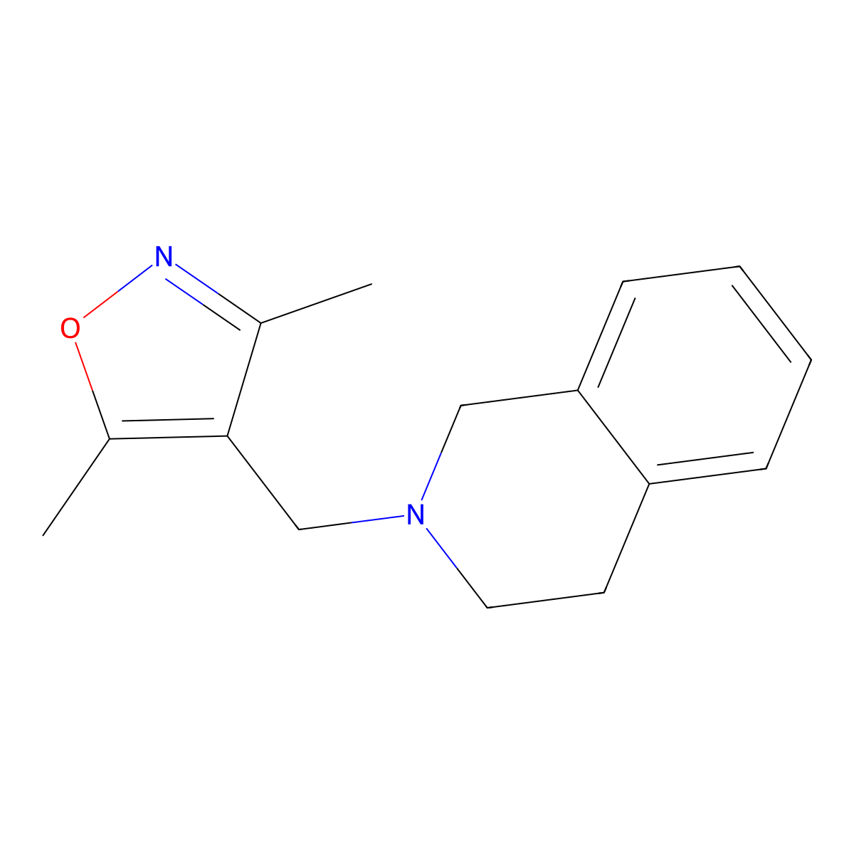 4-((3,4-dihydroisoquinolin-2(1H)-yl)methyl)-3,5-dimethylisoxazole molecular structure, CAS 1197765-55-1