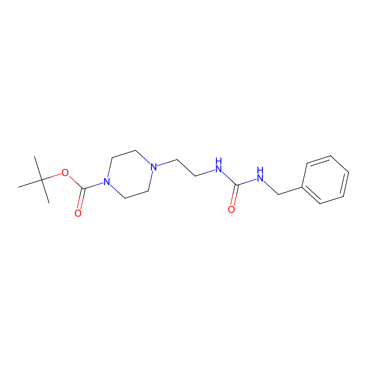 Tert-butyl 4-(2-(3-benzylureido)ethyl)piperazine-1-carboxylate molecular structure, CAS 1197767-49-9